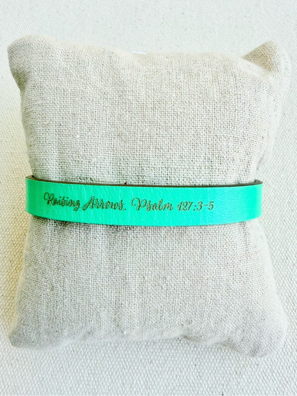 *Single Leather Band* KEEP COLLECTIVE Retired Engraved “Raising Arrows”~Psalm